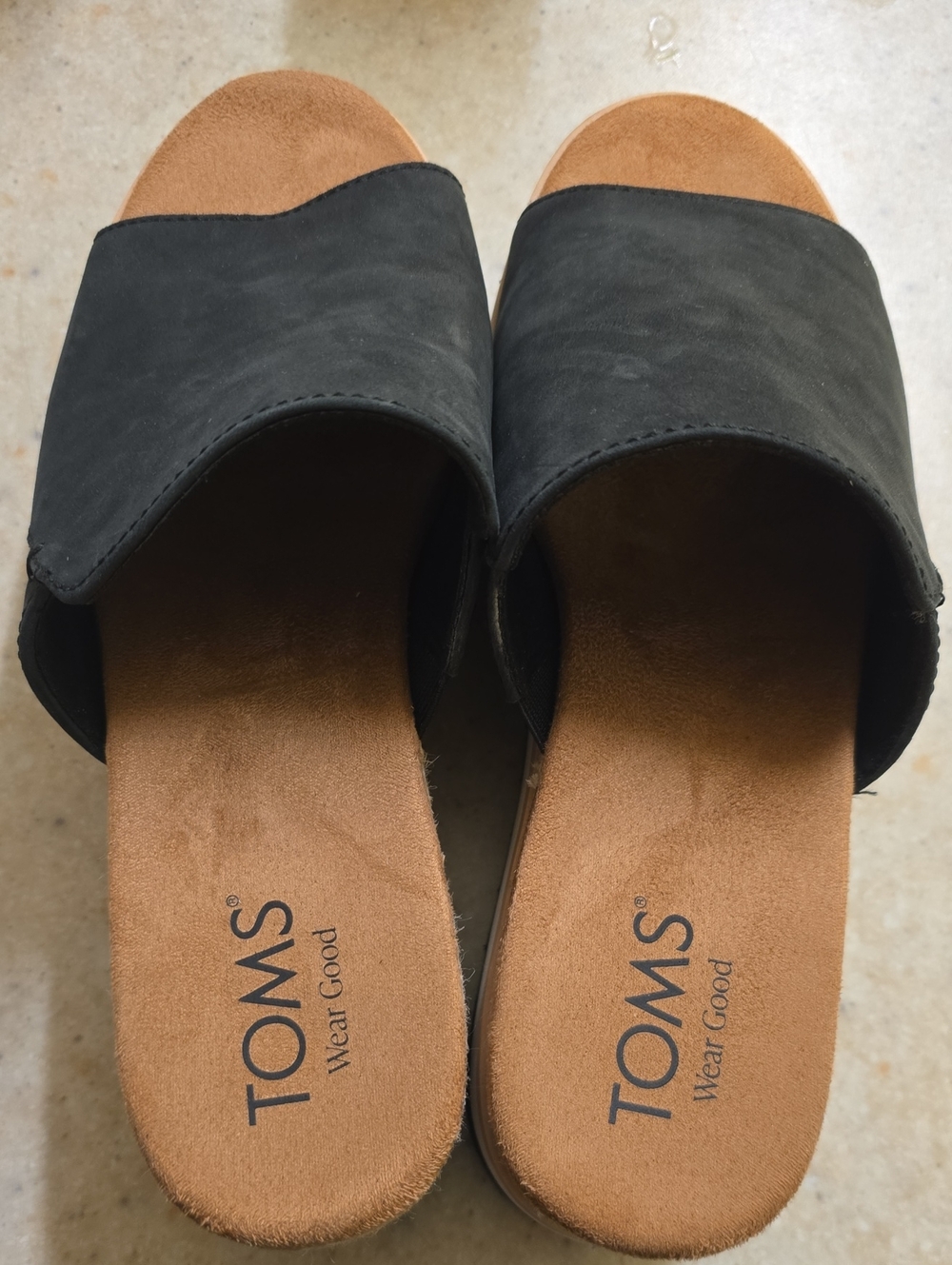 Toms BLACK Diana Mule Wedge Sandal Never Worn. No Box. - Picture 6 of 7